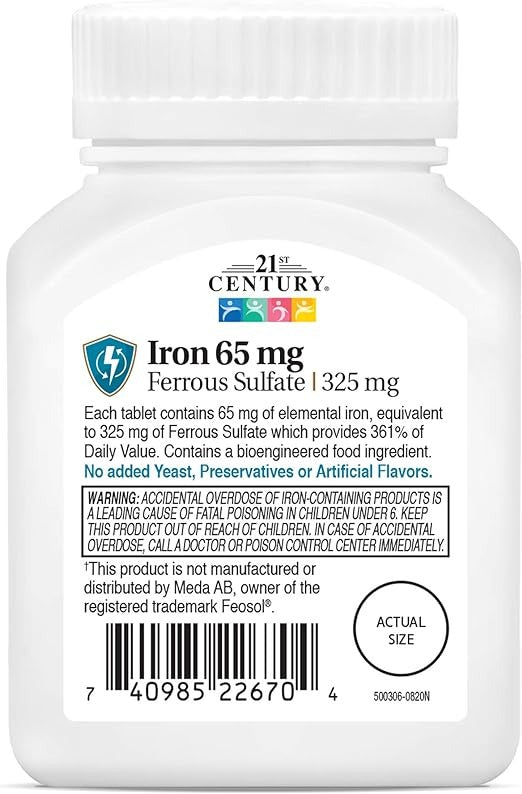 21st Century, Iron, 65 mg, 120 Tablets