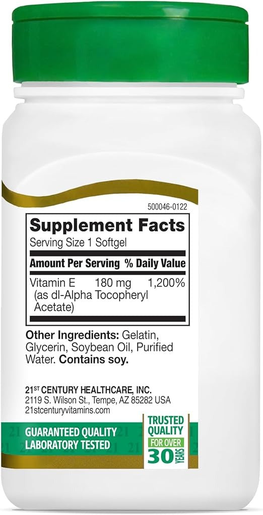 21st Century, Vitamin E, 180 mg (400 IU), 110 Softgels