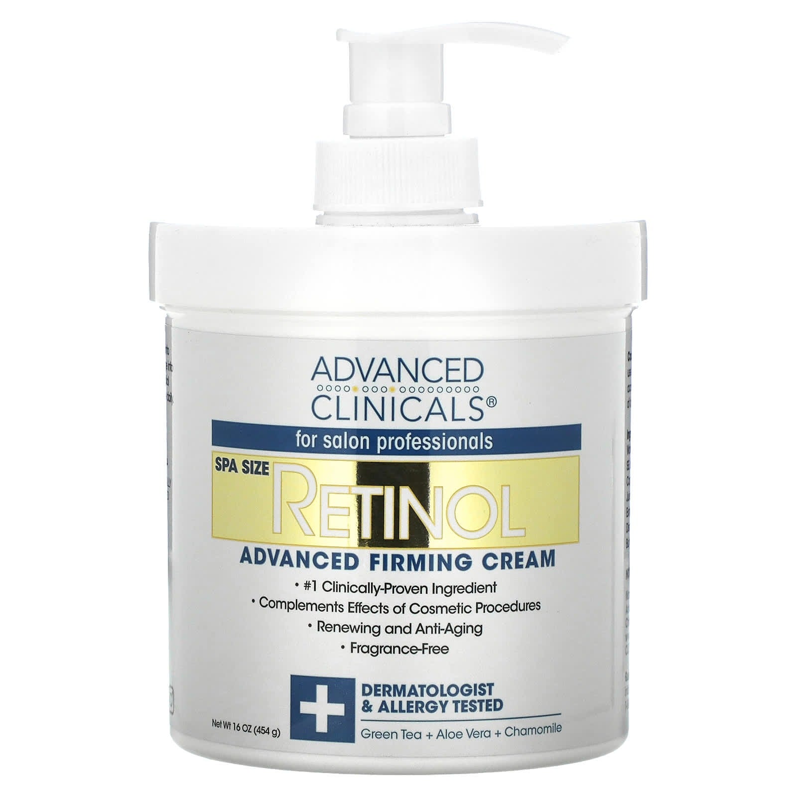 Advanced Clinicals, Retinol, Advanced Firming Cream, Fragrance Free, 16 oz (454 g)