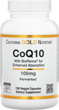 California Gold Nutrition, CoQ10 with BioPerine, 100 mg, 150 Veggie Capsules