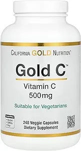 California Gold Nutrition, Gold C, USP Grade Vitamin C, 500 mg, 240 Veggie Capsules