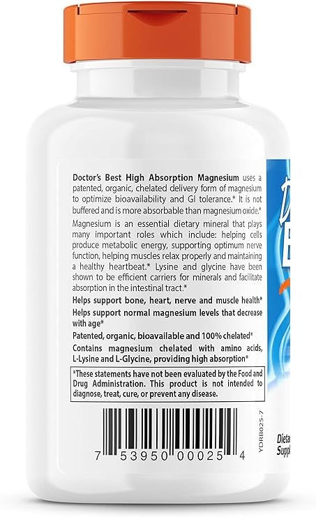 Doctor's Best, High Absorption Magnesium, 100 mg, 120 Tablets