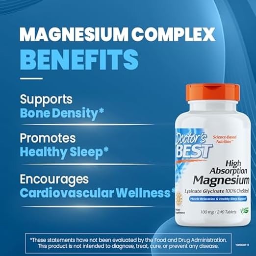 Doctor's Best, High Absorption Magnesium, 100 mg, 240 Tablets