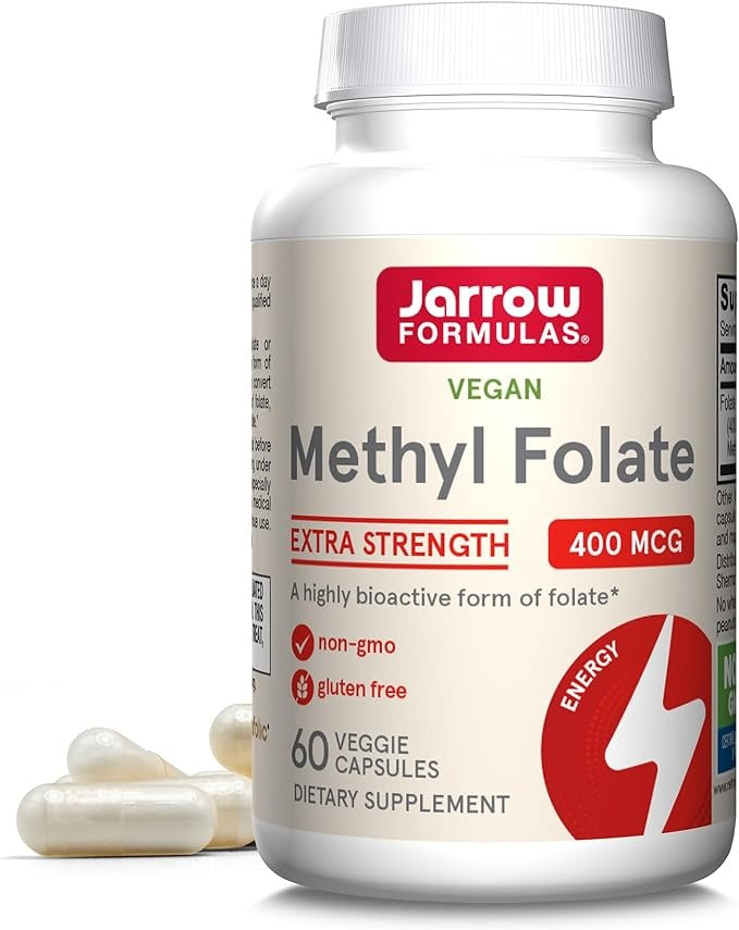 Jarrow Formulas, Vegan Methyl Folate, Extra Strength, 400 mcg, 60 Veggie Capsules