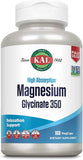 KAL, High Absorption Magnesium Glycinate 350, 160 VegCaps