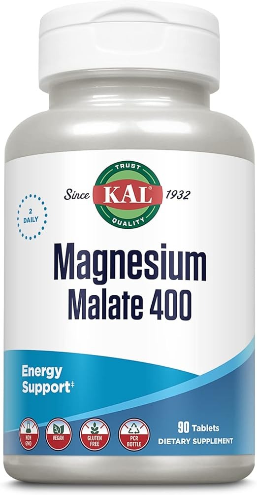 KAL, Magnesium Malate 400, 90 Tablets