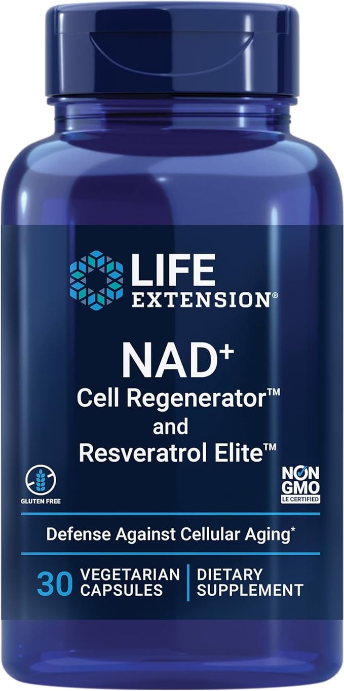 Life Extension, NAD+ Cell Regenerator and Resveratrol Elite, 30 Vegetarian Capsules