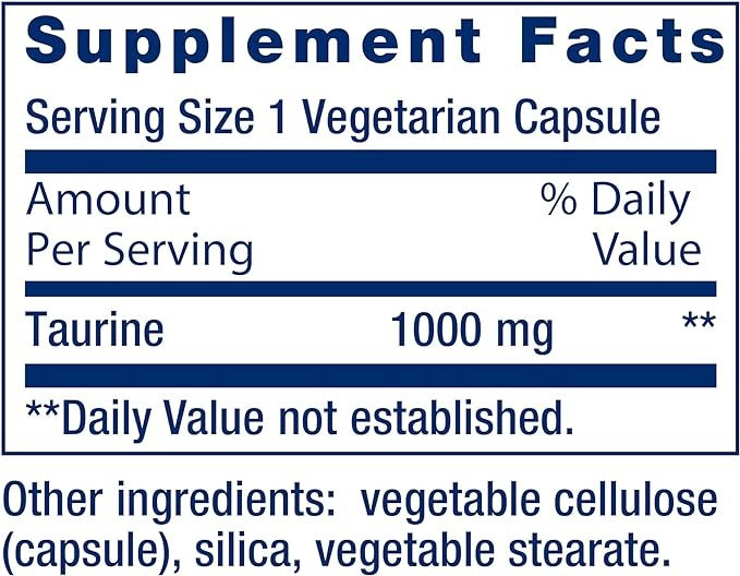 Life Extension, Taurine, 1,000 mg, 90 Vegetarian Capsules