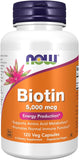 NOW Foods, Biotin, 5,000 mcg, 120 Veg Capsules