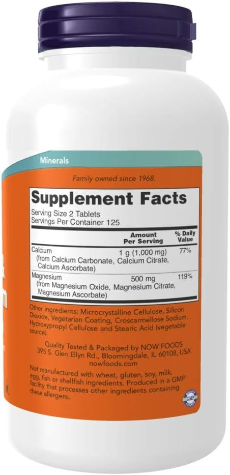 NOW Foods, Calcium & Magnesium, 250 Tablets