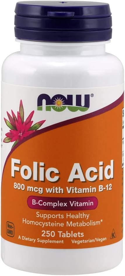 NOW Foods, Folic Acid, 800 mcg, 250 Tablets