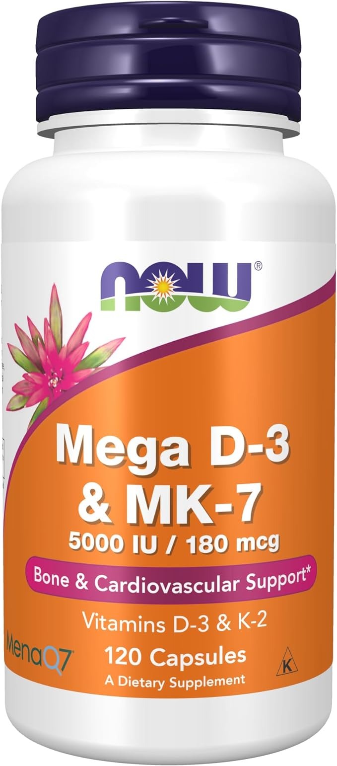 NOW Foods, Mega D-3 & MK-7, 120 Capsules