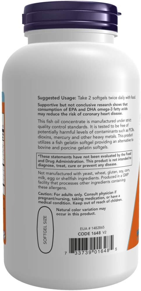 NOW Foods, Omega-3 Fish Oil, 200 Softgels