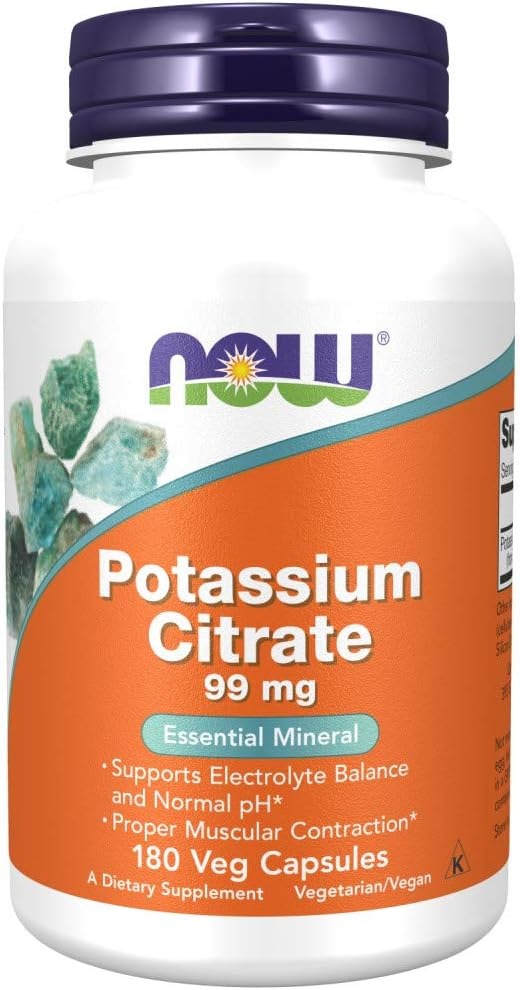 NOW Foods, Potassium Citrate, 99 mg, 180 Veg Capsules