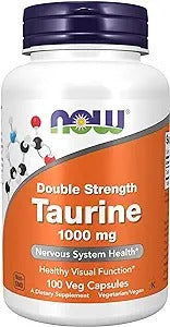 NOW Foods, Taurine, Double Strength, 1,000 mg, 100 Veg Capsules