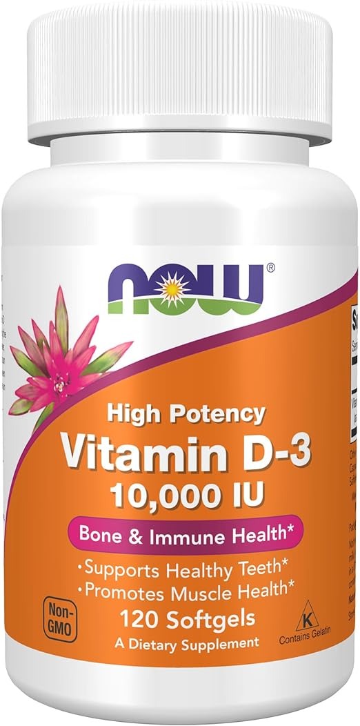 NOW Foods, Vitamin D-3, High Potency , 10,000 IU, 120 Softgels