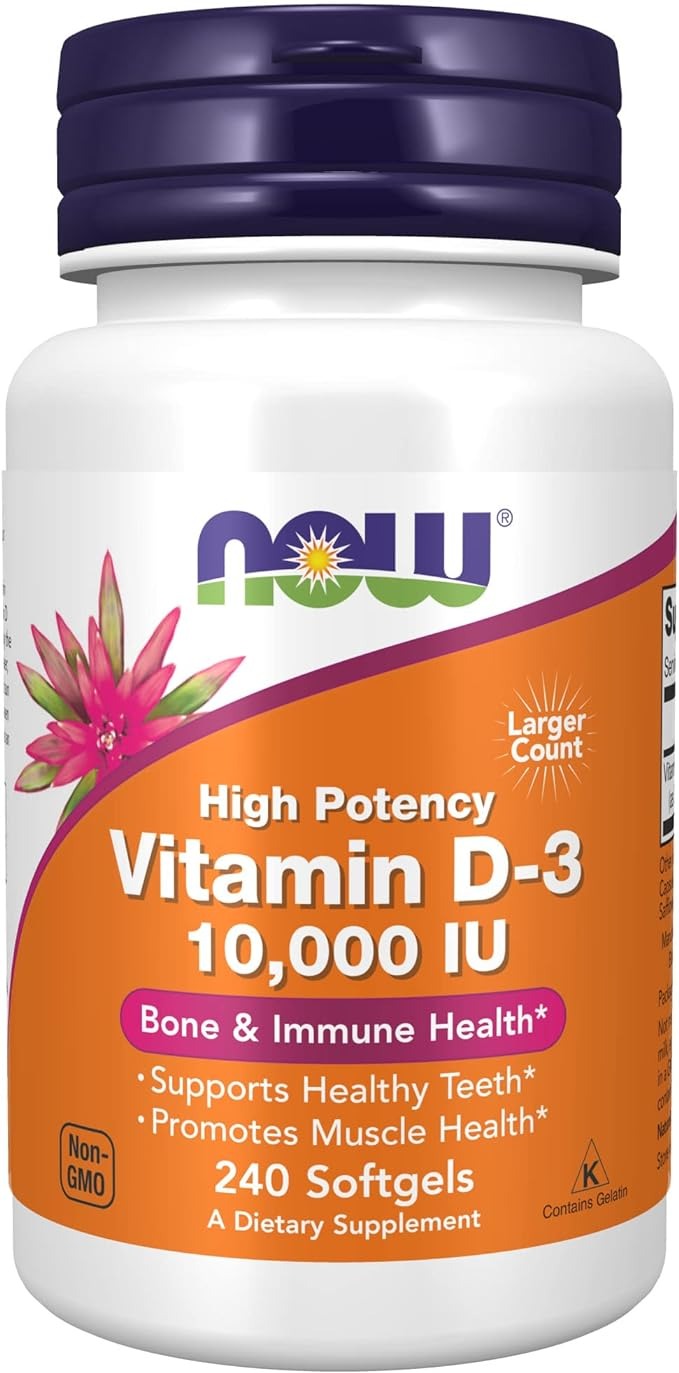 NOW Foods, Vitamin D-3, High Potency, 10,000 IU, 240 Softgels