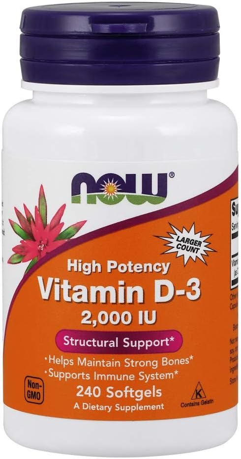 NOW Foods, Vitamin D-3, High Potency, 2,000 IU, 240 Softgels