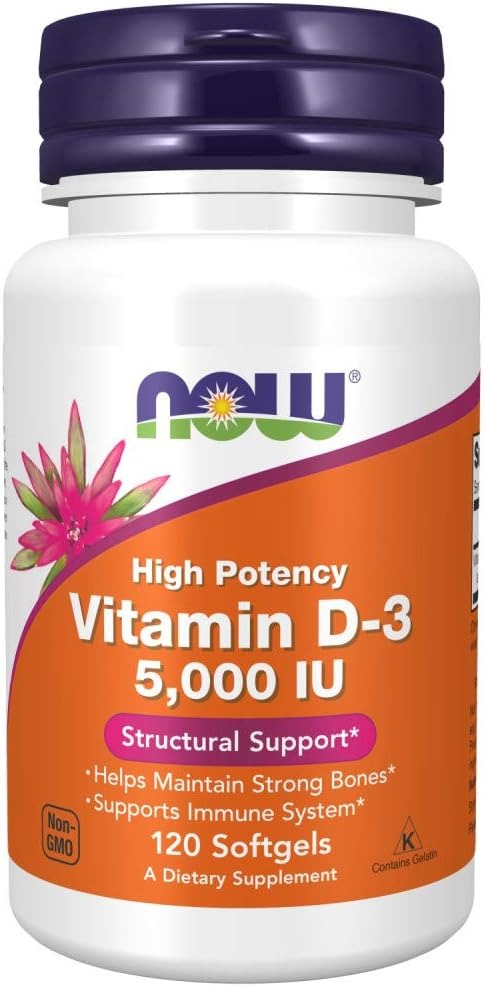 NOW Foods, Vitamin D-3, High Potency, 5,000 IU, 120 Softgels