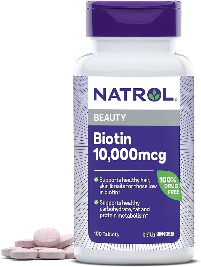 Natrol, Beauty, Biotin, 10,000 mcg, 100 Tablets