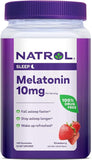 Natrol, Melatonin, Sleep, Strawberry, 10 mg, 140 Gummies (5 mg per Gummy)