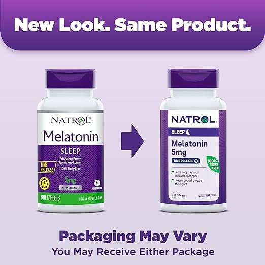 Natrol, Melatonin, Time Release, 5 mg, 100 Tablets