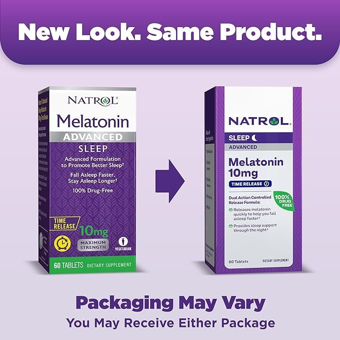 Natrol, Sleep Advanced, Melatonin, Time Release , 10 mg, 60 Tablets