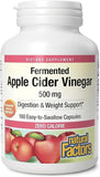 Natural Factors, Fermented Apple Cider Vinegar, 500 mg, 180 Easy to Swallow Capsules