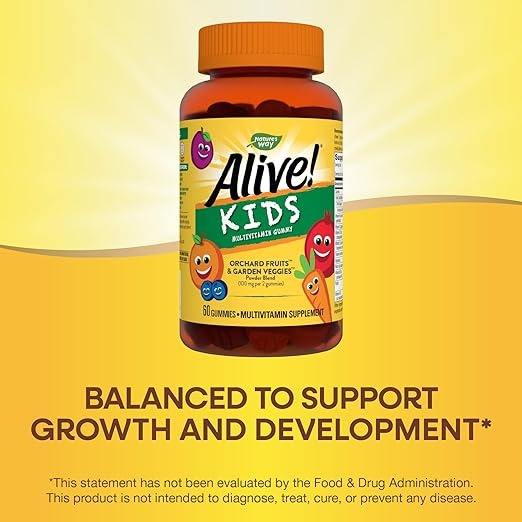 Nature's Way, Alive! Kids, Complete Multivitamin, Cherry, Orange & Grape , 60 Gummies