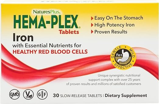 NaturesPlus, Hema-Plex, Iron, 30 Slow-Release Tablets