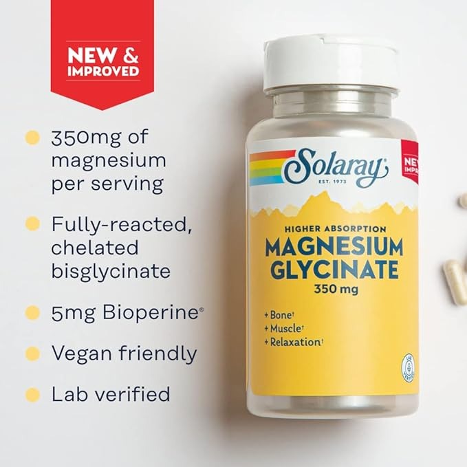 Solaray, Higher Absorption Magnesium Glycinate, 350 mg, 240 VegCaps