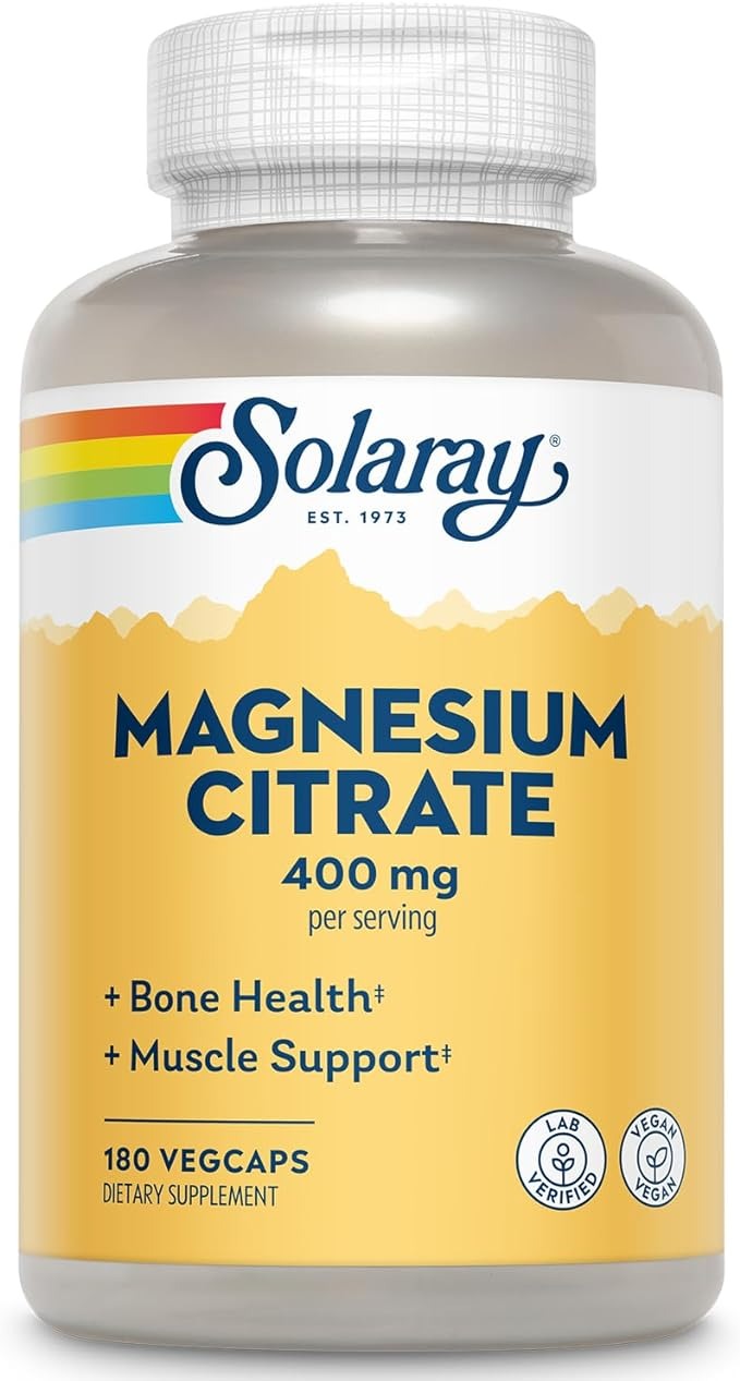 Solaray, Magnesium Citrate, 400 mg, 180 VegCaps (133 mg per Capsule)