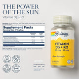 Solaray, Vitamin D3 + K2, 60 VegCaps