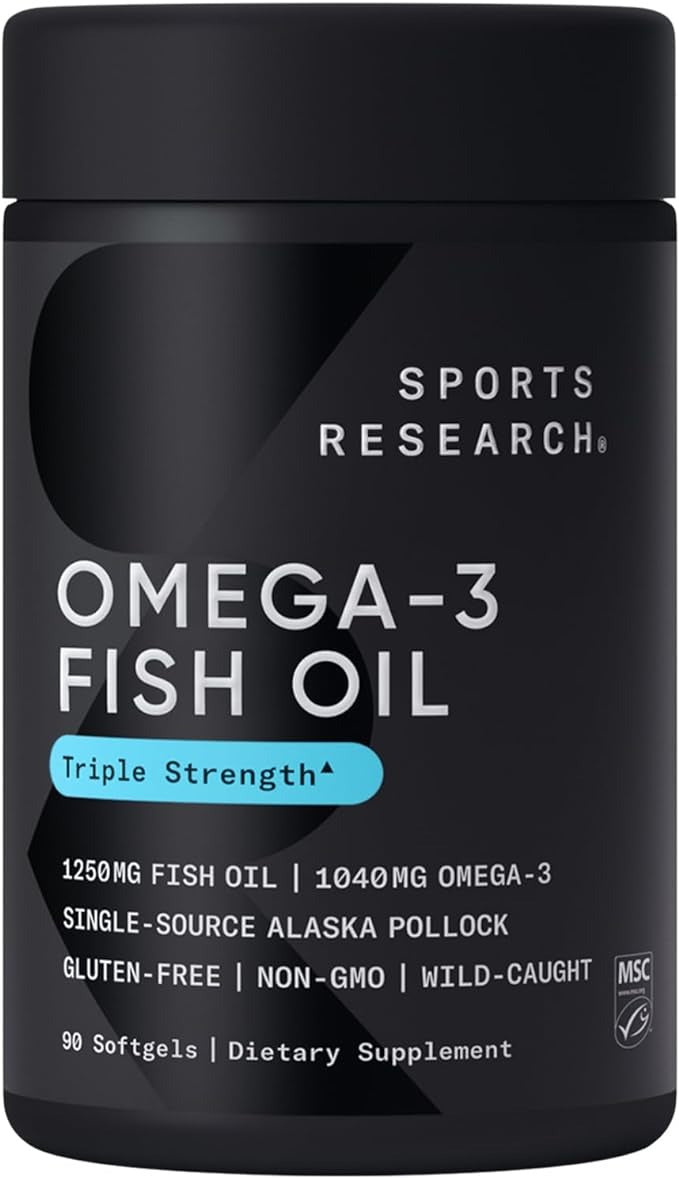 Sports Research, Omega-3 Fish Oil, Triple Strength, 90 Softgels