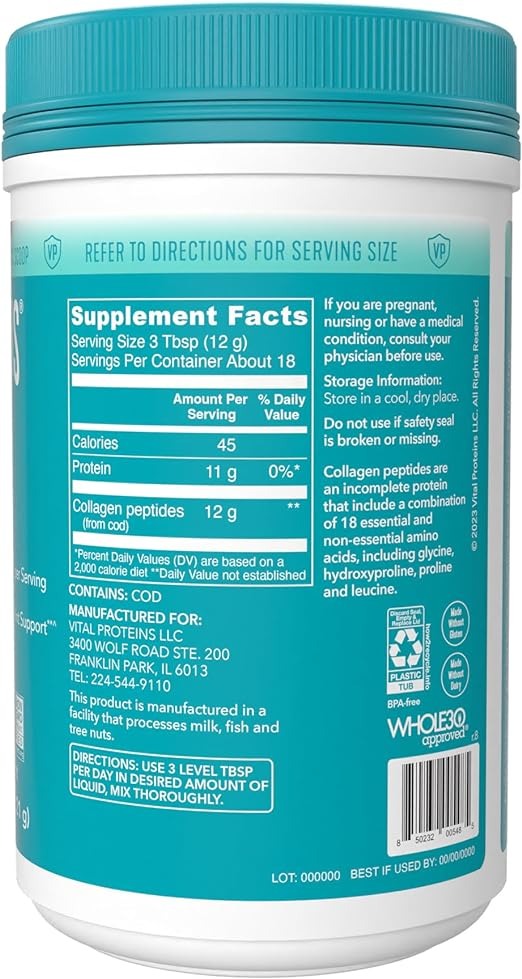 Vital Proteins, Marine Collagen, Unflavored, 7.8 oz (221 g)